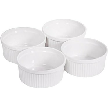 CAC China RKF-202 Porcelain 2 oz Round Fluted Ramekin with Pour Spout Super White 2-3/4 x 2-5/8 x 1-5/8 Box of 48 2-3/4 x 2-5/8 x 1-5/8 